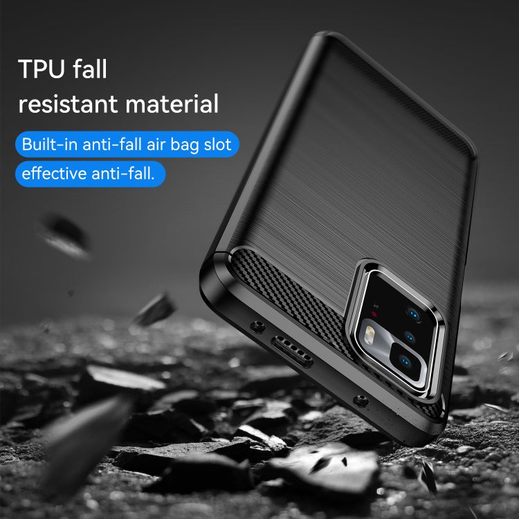 Brushed Texture Carbon Fiber TPU Case, For Xiaomi Redmi Note 10 Pro 5G