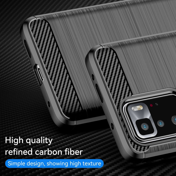 Brushed Texture Carbon Fiber TPU Case, For Xiaomi Redmi Note 10 Pro 5G
