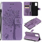 Tree & Cat Pattern Pressed Printing Horizontal Flip PU Leather Case with Holder & Card Slots & Wallet & Lanyard, For LG Stylo 7 5G / 4G, For OPPO F19 / A74 4G, For OPPO A93 5G / A74 5G, For OPPO A94 4G / F19 Pro / Reno 5F