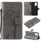 Tree & Cat Pattern Pressed Printing Horizontal Flip PU Leather Case with Holder & Card Slots & Wallet & Lanyard, For LG Stylo 7 5G / 4G, For OPPO F19 / A74 4G, For OPPO A93 5G / A74 5G, For OPPO A94 4G / F19 Pro / Reno 5F