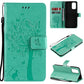 Tree & Cat Pattern Pressed Printing Horizontal Flip PU Leather Case with Holder & Card Slots & Wallet & Lanyard, For LG Stylo 7 5G / 4G, For OPPO F19 / A74 4G, For OPPO A93 5G / A74 5G, For OPPO A94 4G / F19 Pro / Reno 5F