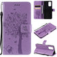 Tree & Cat Pattern Pressed Printing Horizontal Flip PU Leather Case with Holder & Card Slots & Wallet & Lanyard, For LG Stylo 7 5G / 4G, For OPPO F19 / A74 4G, For OPPO A93 5G / A74 5G, For OPPO A94 4G / F19 Pro / Reno 5F