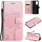Tree & Cat Pattern Pressed Printing Horizontal Flip PU Leather Case with Holder & Card Slots & Wallet & Lanyard, For LG Stylo 7 5G / 4G, For OPPO F19 / A74 4G, For OPPO A93 5G / A74 5G, For OPPO A94 4G / F19 Pro / Reno 5F