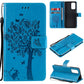 Tree & Cat Pattern Pressed Printing Horizontal Flip PU Leather Case with Holder & Card Slots & Wallet & Lanyard, For LG Stylo 7 5G / 4G, For OPPO F19 / A74 4G, For OPPO A93 5G / A74 5G, For OPPO A94 4G / F19 Pro / Reno 5F