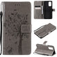 Tree & Cat Pattern Pressed Printing Horizontal Flip PU Leather Case with Holder & Card Slots & Wallet & Lanyard, For LG Stylo 7 5G / 4G, For OPPO F19 / A74 4G, For OPPO A93 5G / A74 5G, For OPPO A94 4G / F19 Pro / Reno 5F