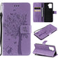 Tree & Cat Pattern Pressed Printing Horizontal Flip PU Leather Case with Holder & Card Slots & Wallet & Lanyard, For LG Stylo 7 5G / 4G, For OPPO F19 / A74 4G, For OPPO A93 5G / A74 5G, For OPPO A94 4G / F19 Pro / Reno 5F