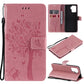 Tree & Cat Pattern Pressed Printing Horizontal Flip PU Leather Case with Holder & Card Slots & Wallet & Lanyard, For LG Stylo 7 5G / 4G, For OPPO F19 / A74 4G, For OPPO A93 5G / A74 5G, For OPPO A94 4G / F19 Pro / Reno 5F
