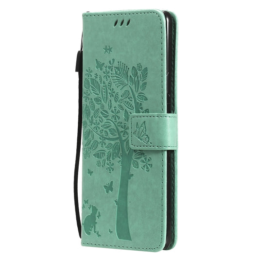 Tree & Cat Pattern Pressed Printing Horizontal Flip PU Leather Case with Holder & Card Slots & Wallet & Lanyard, For OPPO Reno5 Pro+ 5G / Find X3 Neo, For OPPO Find X3 / X3 Pro, For OPPO Realme 8 4G / Realme 8 Pro 4G, For OPPO Realme V13 5G / Realme 8 5G