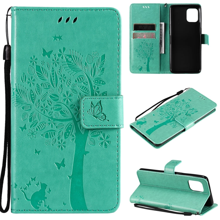 Tree & Cat Pattern Pressed Printing Horizontal Flip PU Leather Case with Holder & Card Slots & Wallet & Lanyard, For OPPO Reno5 Pro+ 5G / Find X3 Neo, For OPPO Find X3 / X3 Pro, For OPPO Realme 8 4G / Realme 8 Pro 4G, For OPPO Realme V13 5G / Realme 8 5G