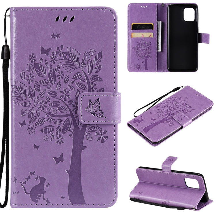 Tree & Cat Pattern Pressed Printing Horizontal Flip PU Leather Case with Holder & Card Slots & Wallet & Lanyard, For OPPO Reno5 Pro+ 5G / Find X3 Neo, For OPPO Find X3 / X3 Pro, For OPPO Realme 8 4G / Realme 8 Pro 4G, For OPPO Realme V13 5G / Realme 8 5G
