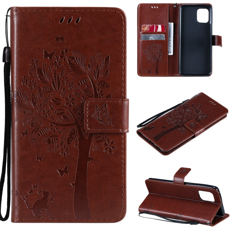 Tree & Cat Pattern Pressed Printing Horizontal Flip PU Leather Case with Holder & Card Slots & Wallet & Lanyard, For OPPO Reno5 Pro+ 5G / Find X3 Neo, For OPPO Find X3 / X3 Pro, For OPPO Realme 8 4G / Realme 8 Pro 4G, For OPPO Realme V13 5G / Realme 8 5G