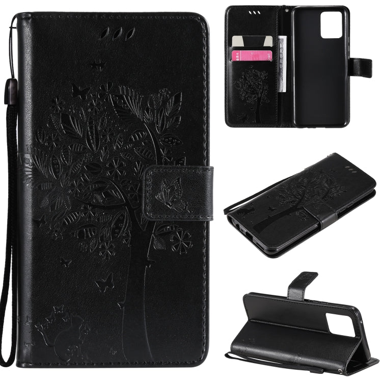 Tree & Cat Pattern Pressed Printing Horizontal Flip PU Leather Case with Holder & Card Slots & Wallet & Lanyard, For OPPO Reno5 Pro+ 5G / Find X3 Neo, For OPPO Find X3 / X3 Pro, For OPPO Realme 8 4G / Realme 8 Pro 4G, For OPPO Realme V13 5G / Realme 8 5G