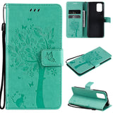 Tree & Cat Pattern Pressed Printing Horizontal Flip PU Leather Case with Holder & Card Slots & Wallet & Lanyard, For Xiaomi Redmi Note 10 4G, For Xiaomi Redmi Note 10 Pro, For Samsung Galaxy A32 4G, For Samsung Galaxy S21 FE