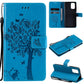Tree & Cat Pattern Pressed Printing Horizontal Flip PU Leather Case with Holder & Card Slots & Wallet & Lanyard, For Xiaomi Redmi Note 10 4G, For Xiaomi Redmi Note 10 Pro, For Samsung Galaxy A32 4G, For Samsung Galaxy S21 FE