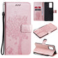 Tree & Cat Pattern Pressed Printing Horizontal Flip PU Leather Case with Holder & Card Slots & Wallet & Lanyard, For Xiaomi Redmi Note 10 4G, For Xiaomi Redmi Note 10 Pro, For Samsung Galaxy A32 4G, For Samsung Galaxy S21 FE