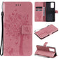 Tree & Cat Pattern Pressed Printing Horizontal Flip PU Leather Case with Holder & Card Slots & Wallet & Lanyard, For Xiaomi Redmi Note 10 4G, For Xiaomi Redmi Note 10 Pro, For Samsung Galaxy A32 4G, For Samsung Galaxy S21 FE