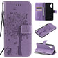 Tree & Cat Pattern Pressed Printing Horizontal Flip PU Leather Case with Holder & Card Slots & Wallet & Lanyard, For Xiaomi Redmi Note 10 4G, For Xiaomi Redmi Note 10 Pro, For Samsung Galaxy A32 4G, For Samsung Galaxy S21 FE