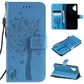 Tree & Cat Pattern Pressed Printing Horizontal Flip PU Leather Case with Holder & Card Slots & Wallet & Lanyard, For Xiaomi Redmi Note 10 4G, For Xiaomi Redmi Note 10 Pro, For Samsung Galaxy A32 4G, For Samsung Galaxy S21 FE