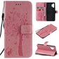 Tree & Cat Pattern Pressed Printing Horizontal Flip PU Leather Case with Holder & Card Slots & Wallet & Lanyard, For Xiaomi Redmi Note 10 4G, For Xiaomi Redmi Note 10 Pro, For Samsung Galaxy A32 4G, For Samsung Galaxy S21 FE