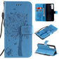 Tree & Cat Pattern Pressed Printing Horizontal Flip PU Leather Case with Holder & Card Slots & Wallet & Lanyard, For Xiaomi Redmi Note 10 4G, For Xiaomi Redmi Note 10 Pro, For Samsung Galaxy A32 4G, For Samsung Galaxy S21 FE