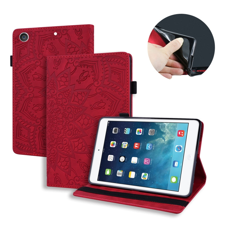 Calf Pattern Double Folding Design Embossed Leather Case with Holder & Card Slots & Pen Slot & Elastic Band, For iPad Pro 9.7 inch, For iPad 10.2 2021 / 2020 / 2019, For iPad 4 & 3 & 2, For Samsung Galaxy Tab A 10.5 T590 / T595