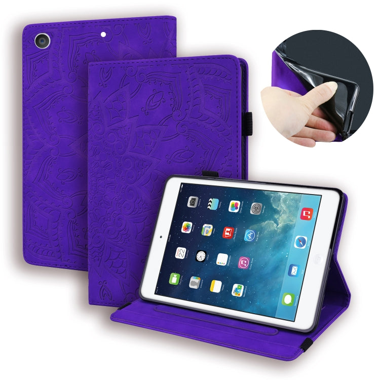 Calf Pattern Double Folding Design Embossed Leather Case with Holder & Card Slots & Pen Slot & Elastic Band, For iPad Pro 9.7 inch, For iPad 10.2 2021 / 2020 / 2019, For iPad 4 & 3 & 2, For Samsung Galaxy Tab A 10.5 T590 / T595