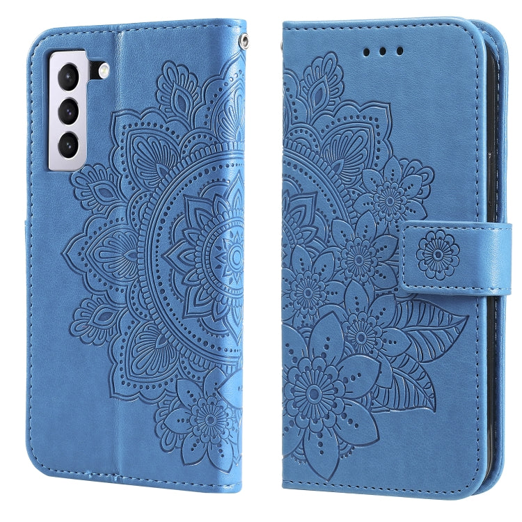 7-petal Flowers Embossing Pattern Horizontal Flip PU Leather Case with Holder & Card Slots & Wallet & Photo Frame, For Samsung Galaxy S21 Ultra 5G, For Samsung Galaxy S21 5G, For Samsung Galaxy S21 FE, For Samsung Galaxy S21+ 5G, For Samsung Galaxy A02...
