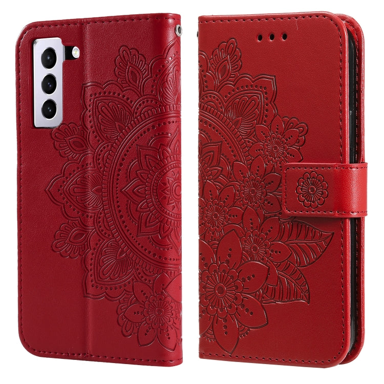 7-petal Flowers Embossing Pattern Horizontal Flip PU Leather Case with Holder & Card Slots & Wallet & Photo Frame, For Samsung Galaxy S21 Ultra 5G, For Samsung Galaxy S21 5G, For Samsung Galaxy S21 FE, For Samsung Galaxy S21+ 5G, For Samsung Galaxy A02...