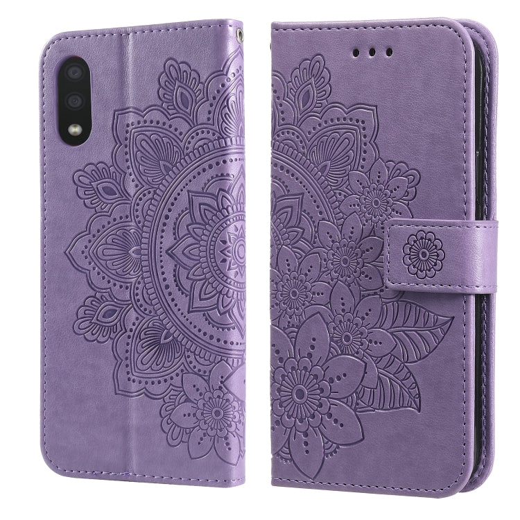 7-petal Flowers Embossing Pattern Horizontal Flip PU Leather Case with Holder & Card Slots & Wallet & Photo Frame, For Samsung Galaxy S21 Ultra 5G, For Samsung Galaxy S21 5G, For Samsung Galaxy S21 FE, For Samsung Galaxy S21+ 5G, For Samsung Galaxy A02...