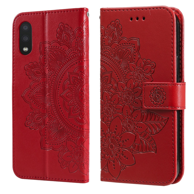 7-petal Flowers Embossing Pattern Horizontal Flip PU Leather Case with Holder & Card Slots & Wallet & Photo Frame, For Samsung Galaxy S21 Ultra 5G, For Samsung Galaxy S21 5G, For Samsung Galaxy S21 FE, For Samsung Galaxy S21+ 5G, For Samsung Galaxy A02...