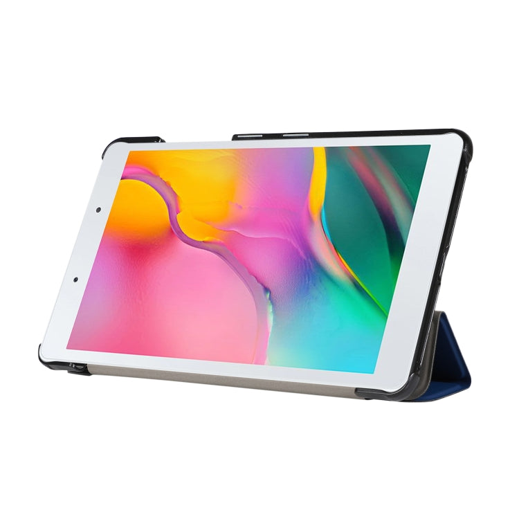 3-folding Skin Texture Horizontal Flip TPU + PU Leather Case with Holder