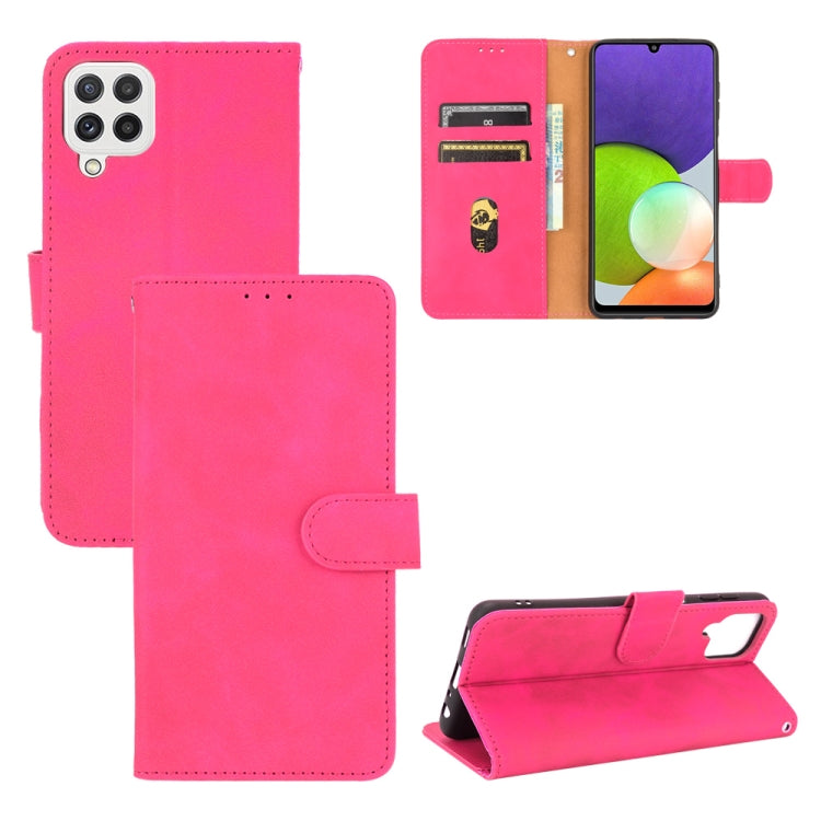 Solid Color Skin Feel Magnetic Buckle Horizontal Flip Calf Texture PU Leather Case with Holder & Card Slots & Wallet, For Nokia 1.4, For Samsung Galaxy A22 4G