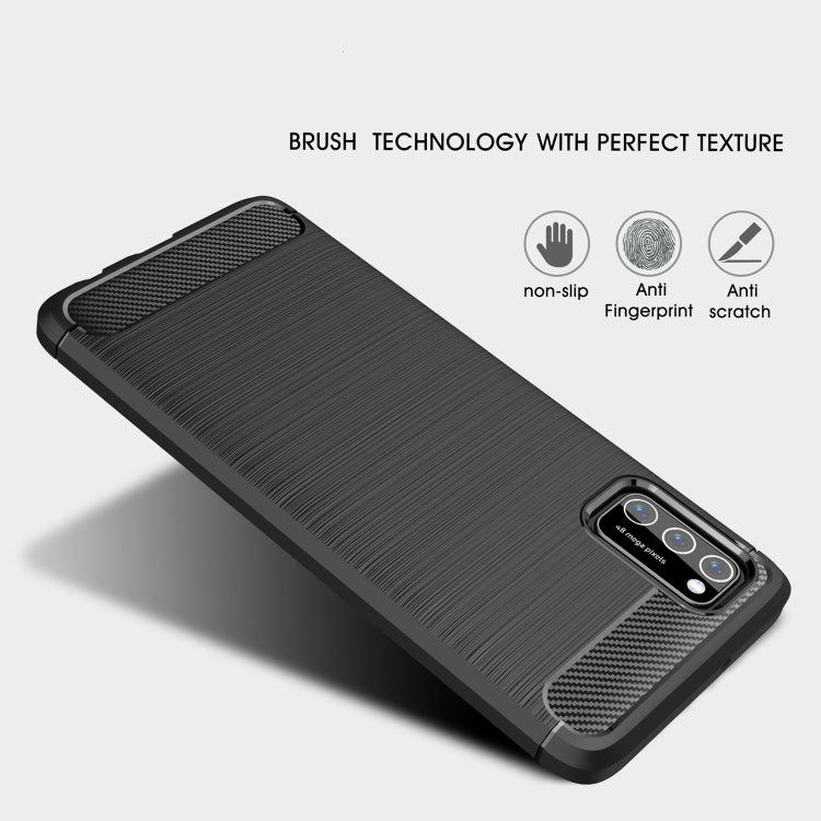 Brushed Texture Carbon Fiber TPU Case, For Samsung Galaxy A03s 164mm