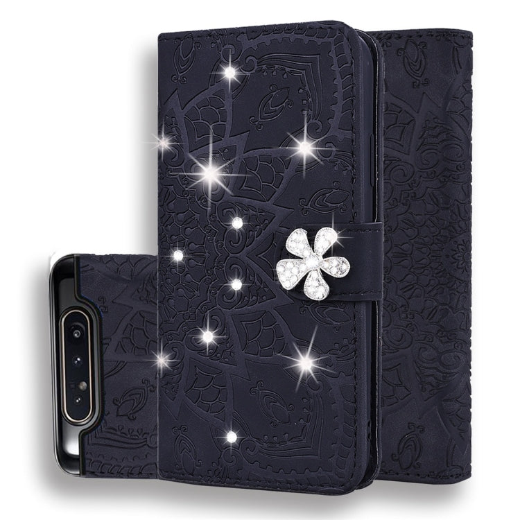 Calf Pattern Diamond Mandala Double Folding Design Embossed Leather Case with Wallet & Holder & Card Slots, For Galaxy A5 (2018) / A8 (2018), For Galaxy A6 (2018), For Galaxy A6+ (2018) / J8 (2018), For Galaxy A9 (2018), For Galaxy A10, For Galaxy A10e...