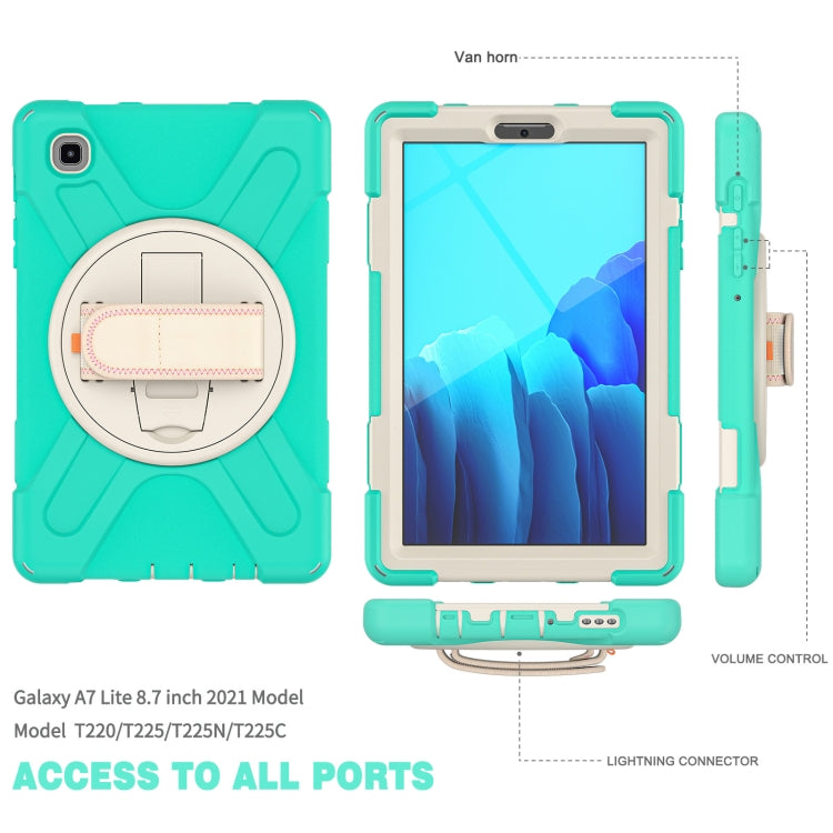 Silicone + PC Protective Case with Holder & Shoulder Strap, For Samsung Galaxy Tab A7 Lite T220 / T225