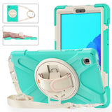 Silicone + PC Protective Case with Holder & Shoulder Strap, For Samsung Galaxy Tab A7 Lite T220 / T225