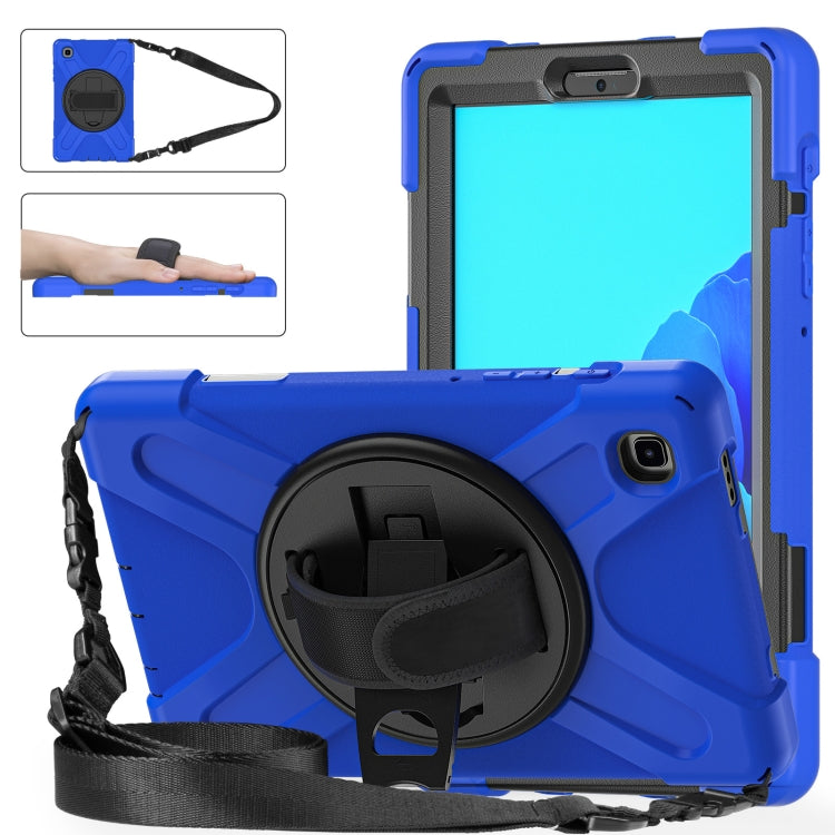Silicone + PC Protective Case with Holder & Shoulder Strap, For Samsung Galaxy Tab A7 Lite T220 / T225