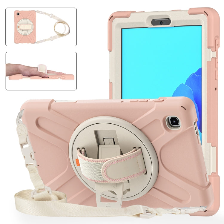Silicone + PC Protective Case with Holder & Shoulder Strap, For Samsung Galaxy Tab A7 Lite T220 / T225