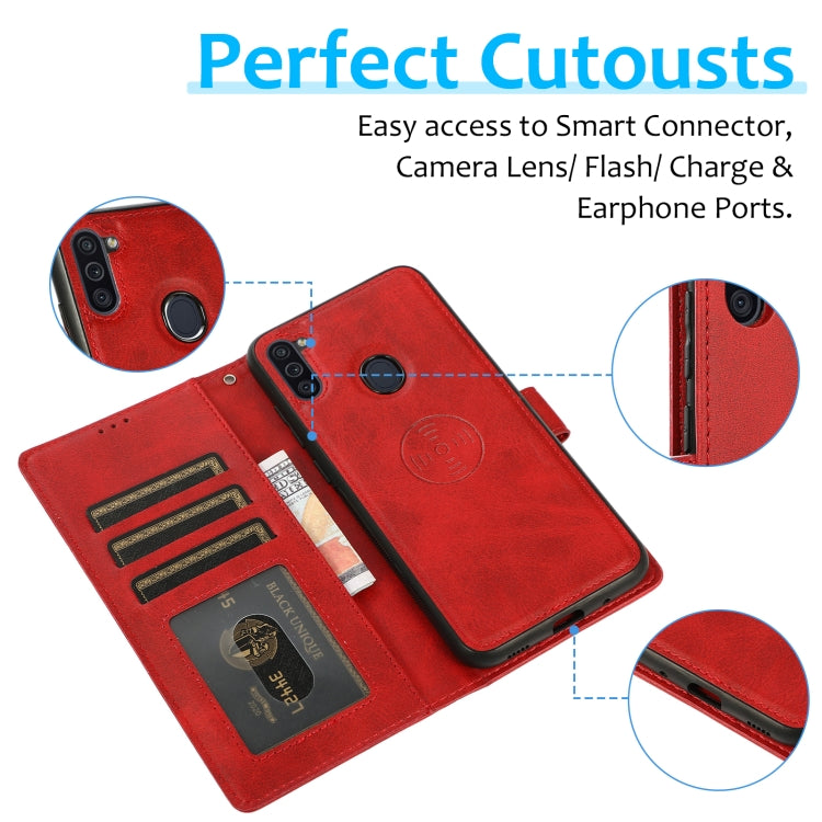 Calf Texture 2 in 1 Detachable Magnetic Back Cover Horizontal Flip Leather Case with Holder & Card Slots & Wallet & Photo Frame, For Samsung Galaxy A11 / M11, For Samsung Galaxy A21, For Samsung Galaxy A21s, For Samsung Galaxy A32, For Samsung Galaxy A...