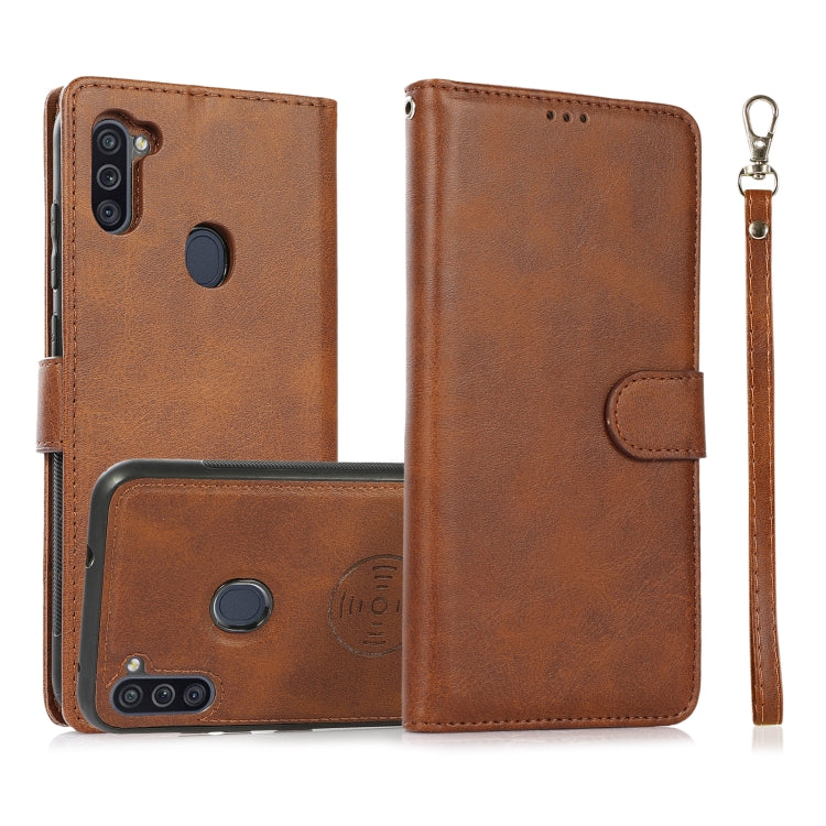 Calf Texture 2 in 1 Detachable Magnetic Back Cover Horizontal Flip Leather Case with Holder & Card Slots & Wallet & Photo Frame, For Samsung Galaxy A11 / M11, For Samsung Galaxy A21, For Samsung Galaxy A21s, For Samsung Galaxy A32, For Samsung Galaxy A...