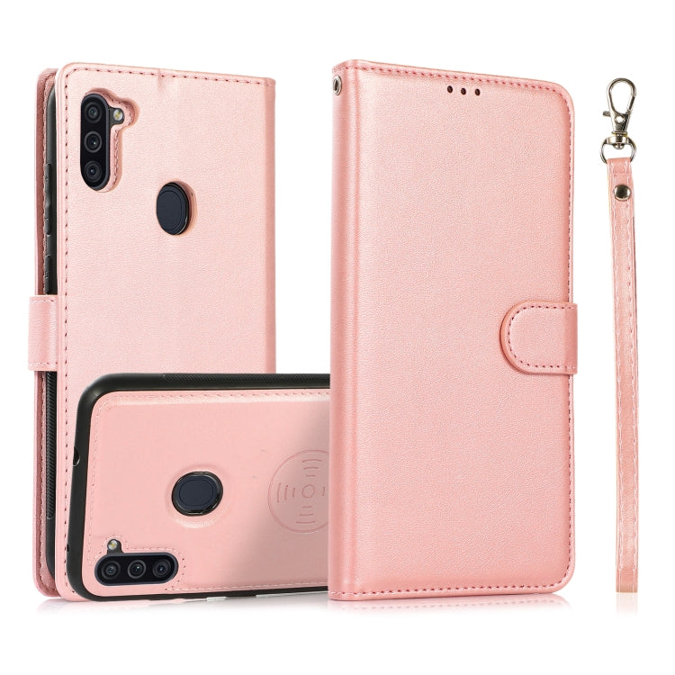 Calf Texture 2 in 1 Detachable Magnetic Back Cover Horizontal Flip Leather Case with Holder & Card Slots & Wallet & Photo Frame, For Samsung Galaxy A11 / M11, For Samsung Galaxy A21, For Samsung Galaxy A21s, For Samsung Galaxy A32, For Samsung Galaxy A...