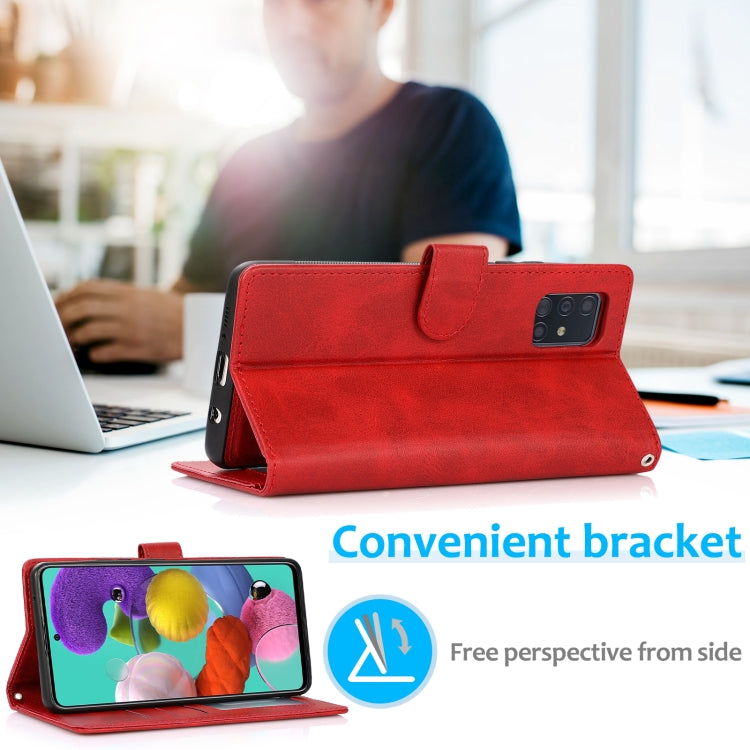 Calf Texture 2 in 1 Detachable Magnetic Back Cover Horizontal Flip Leather Case with Holder & Card Slots & Wallet & Photo Frame, For Samsung Galaxy A51 5G, For Samsung Galaxy A52 5G / 4G, For Samsung Galaxy A70, For Samsung Galaxy A71������������������...