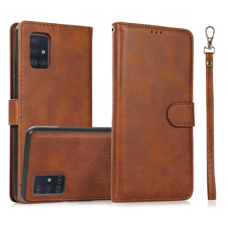 Calf Texture 2 in 1 Detachable Magnetic Back Cover Horizontal Flip Leather Case with Holder & Card Slots & Wallet & Photo Frame, For Samsung Galaxy A51 5G, For Samsung Galaxy A52 5G / 4G, For Samsung Galaxy A70, For Samsung Galaxy A71������������������...