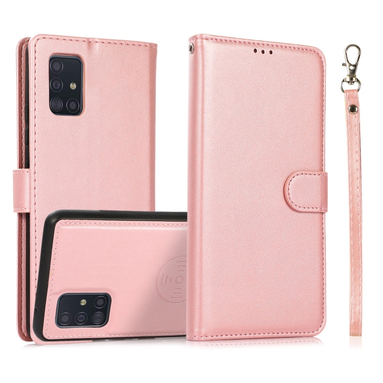 Calf Texture 2 in 1 Detachable Magnetic Back Cover Horizontal Flip Leather Case with Holder & Card Slots & Wallet & Photo Frame, For Samsung Galaxy A51 5G, For Samsung Galaxy A52 5G / 4G, For Samsung Galaxy A70, For Samsung Galaxy A71������������������...