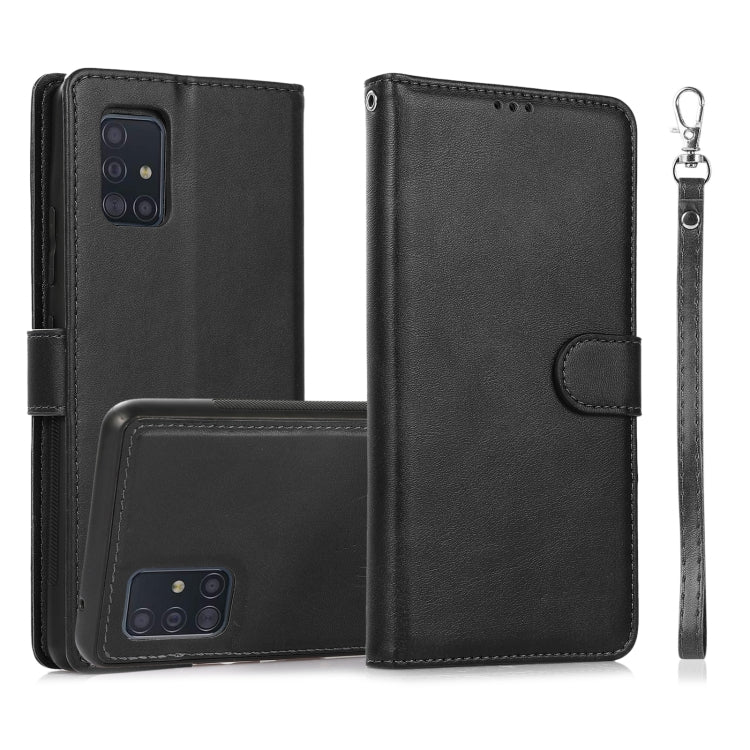 Calf Texture 2 in 1 Detachable Magnetic Back Cover Horizontal Flip Leather Case with Holder & Card Slots & Wallet & Photo Frame, For Samsung Galaxy A51 5G, For Samsung Galaxy A52 5G / 4G, For Samsung Galaxy A70, For Samsung Galaxy A71������������������...