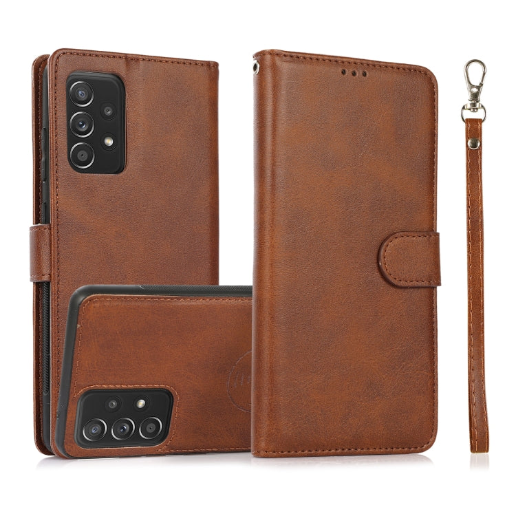 Calf Texture 2 in 1 Detachable Magnetic Back Cover Horizontal Flip Leather Case with Holder & Card Slots & Wallet & Photo Frame, For Samsung Galaxy A51 5G, For Samsung Galaxy A52 5G / 4G, For Samsung Galaxy A70, For Samsung Galaxy A71������������������...