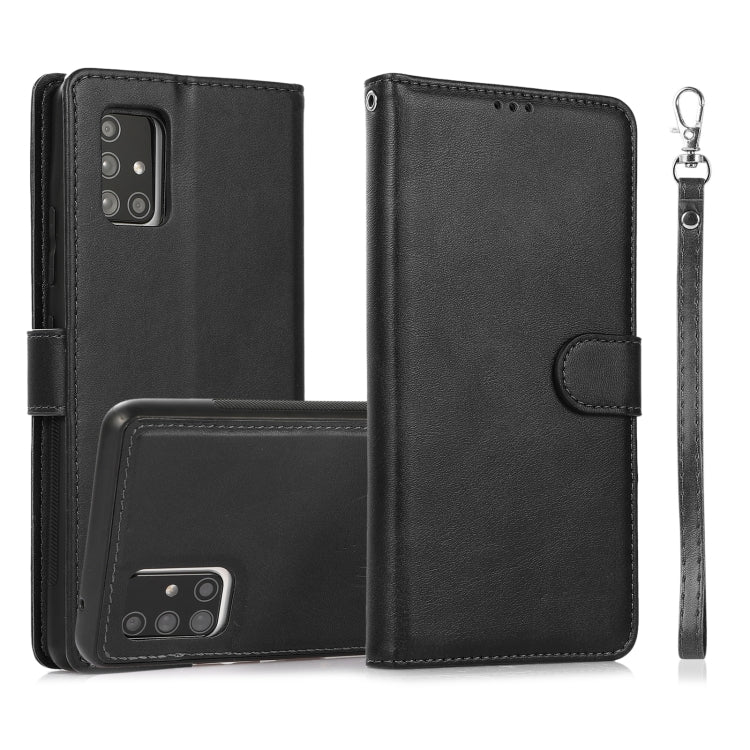 Calf Texture 2 in 1 Detachable Magnetic Back Cover Horizontal Flip Leather Case with Holder & Card Slots & Wallet & Photo Frame, For Samsung Galaxy A51 5G, For Samsung Galaxy A52 5G / 4G, For Samsung Galaxy A70, For Samsung Galaxy A71������������������...