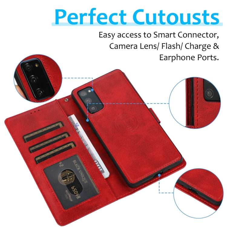 Calf Texture 2 in 1 Detachable Magnetic Back Cover Horizontal Flip Leather Case with Holder & Card Slots & Wallet & Photo Frame, For Samsung Galaxy S20 FE, For Samsung Galaxy S20 Ultra, For Samsung Galaxy S21 Ultra 5G, For Samsung Galaxy S21+ 5G�������...