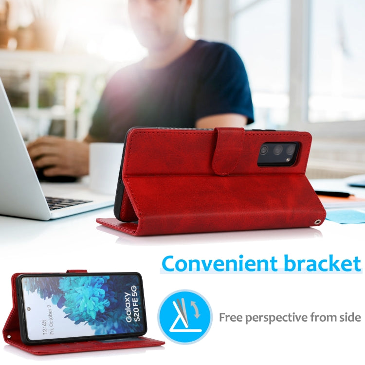 Calf Texture 2 in 1 Detachable Magnetic Back Cover Horizontal Flip Leather Case with Holder & Card Slots & Wallet & Photo Frame, For Samsung Galaxy S20 FE, For Samsung Galaxy S20 Ultra, For Samsung Galaxy S21 Ultra 5G, For Samsung Galaxy S21+ 5G�������...