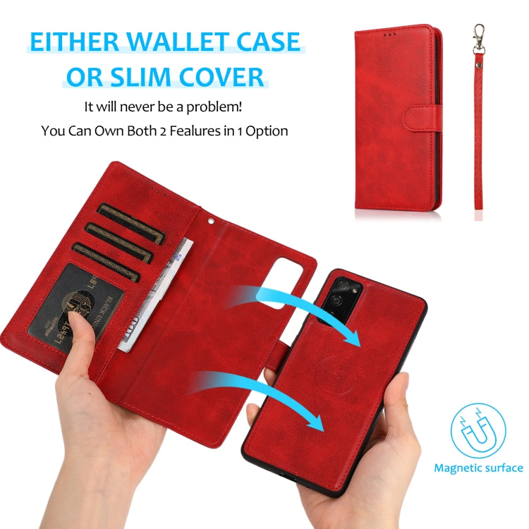 Calf Texture 2 in 1 Detachable Magnetic Back Cover Horizontal Flip Leather Case with Holder & Card Slots & Wallet & Photo Frame, For Samsung Galaxy S20 FE, For Samsung Galaxy S20 Ultra, For Samsung Galaxy S21 Ultra 5G, For Samsung Galaxy S21+ 5G�������...